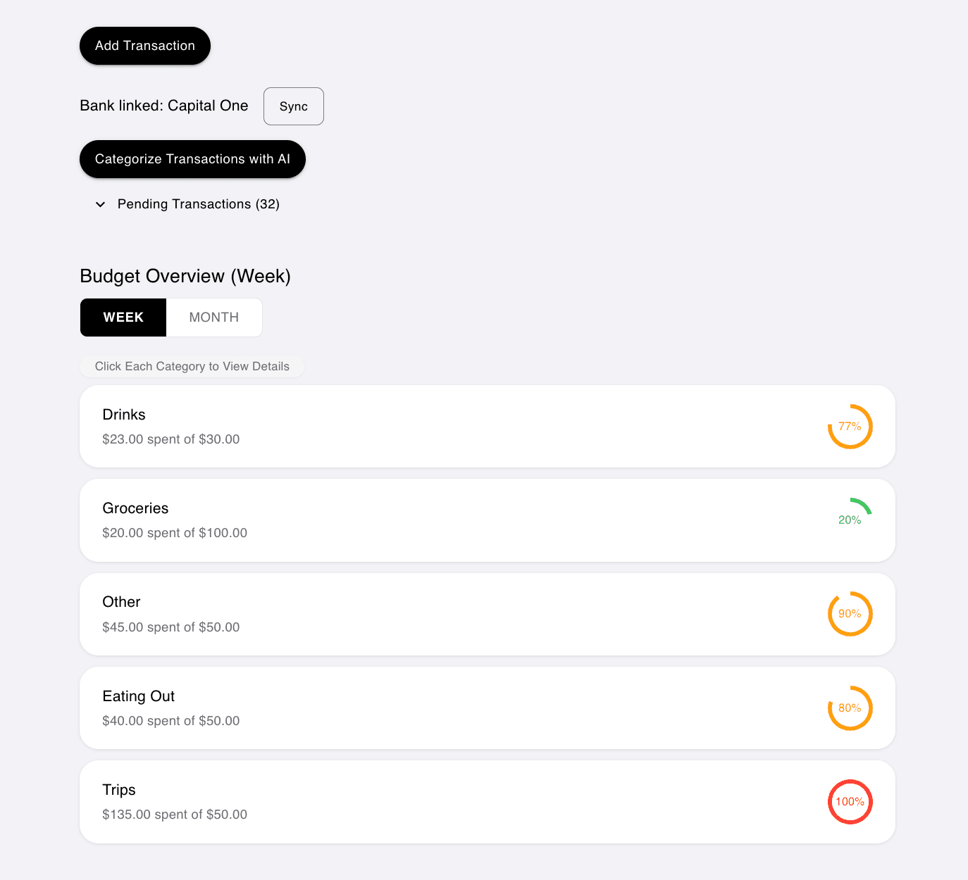 Personal Finance Budget Tracker